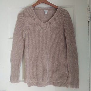 LL Bean v-neck shaker stitch pullover sweater
